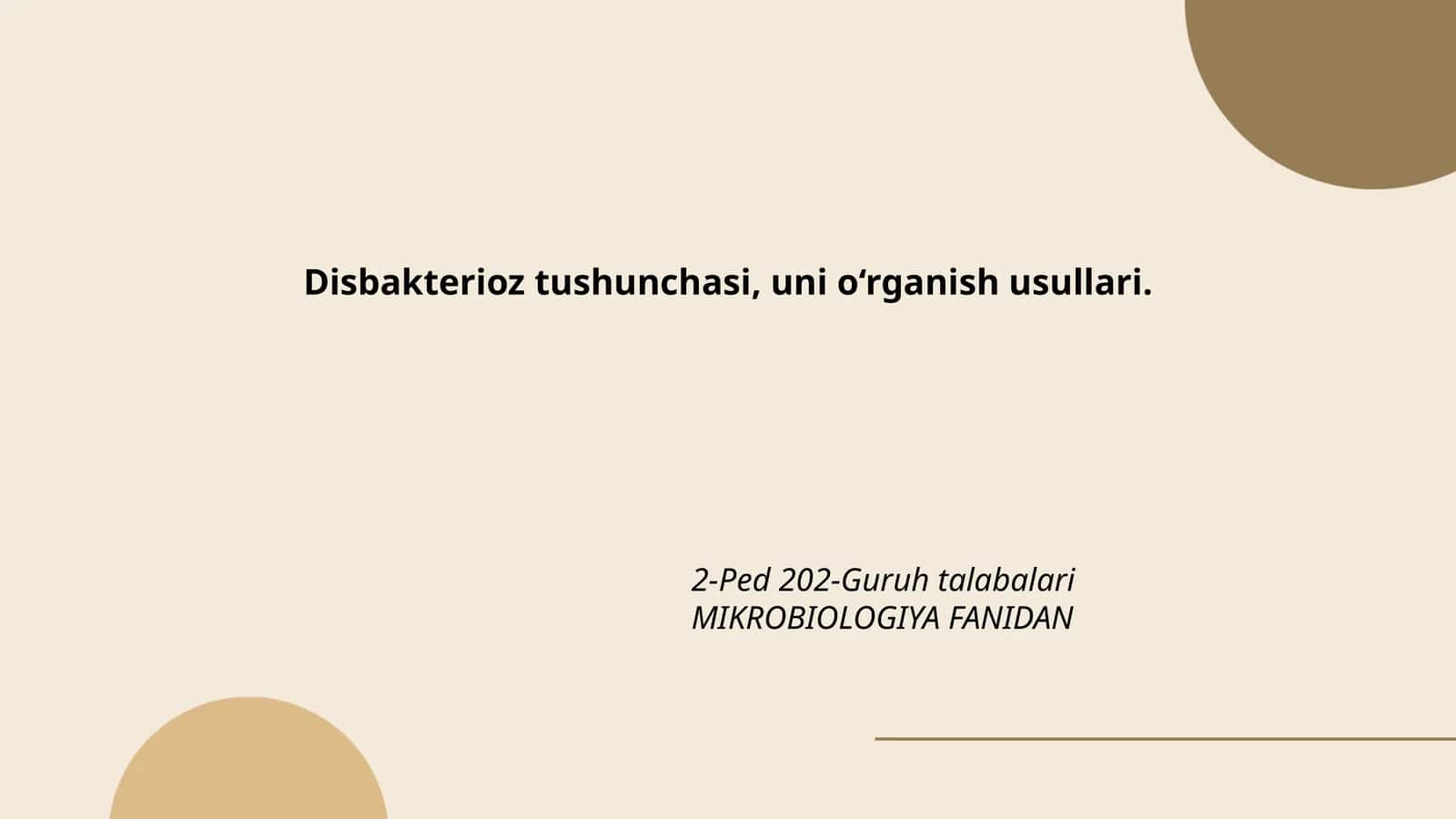 Dizbakterioz tushunchasi 1