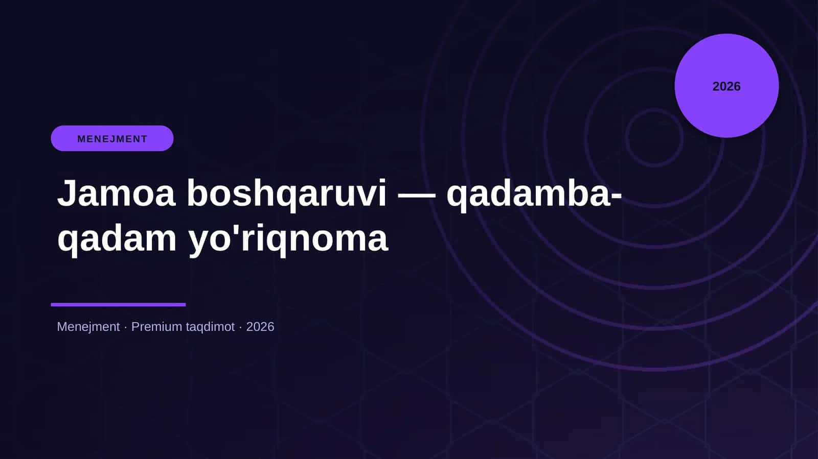 Jamoa boshqaruvi — qadamba-qadam yo'riqnoma 1