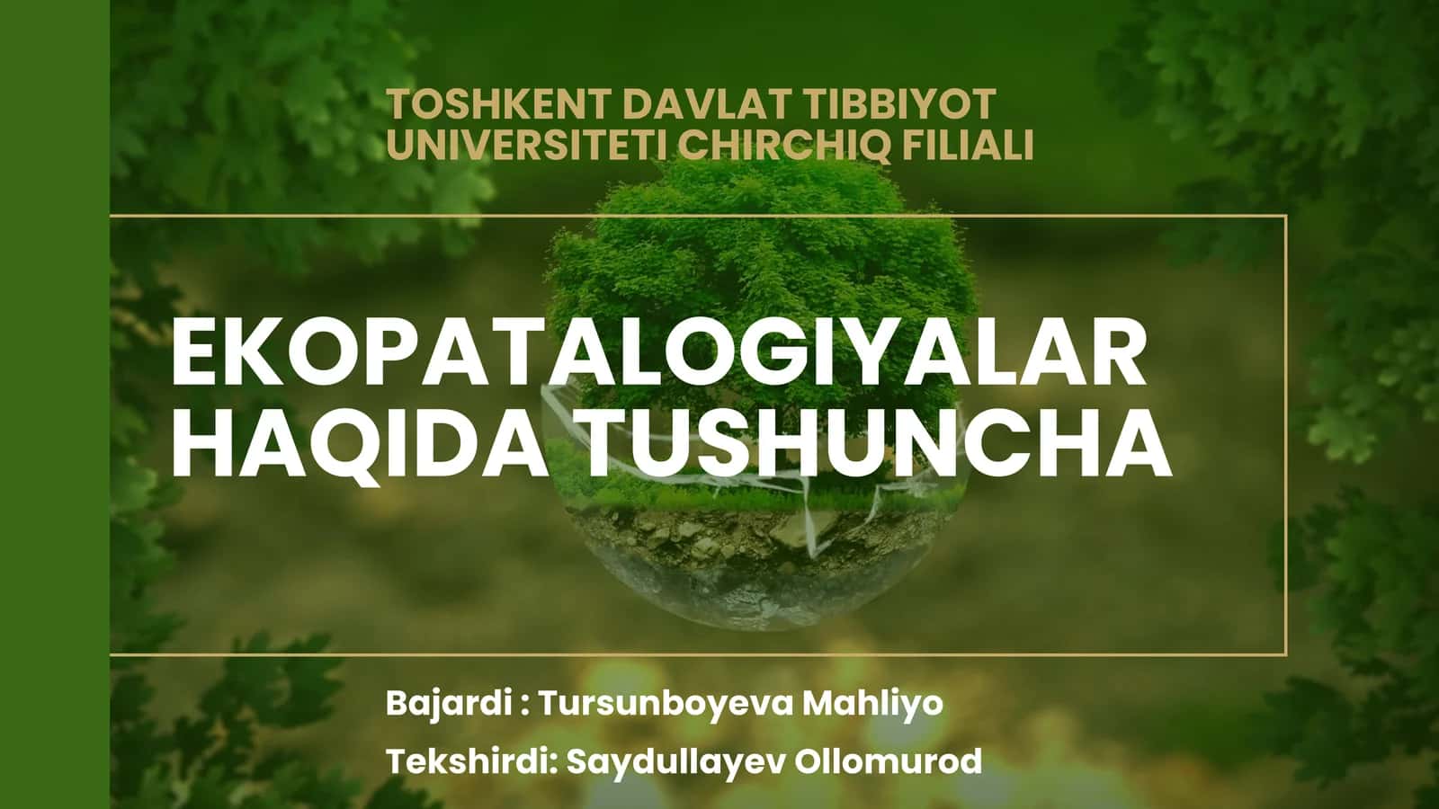 EKOPATALOGIYALAR HAQIDA TUSHUNCHA 1