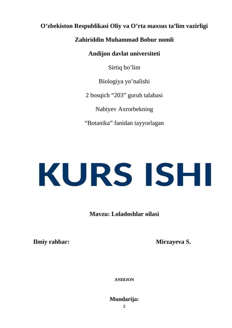 Loladoshlar oilasi 1