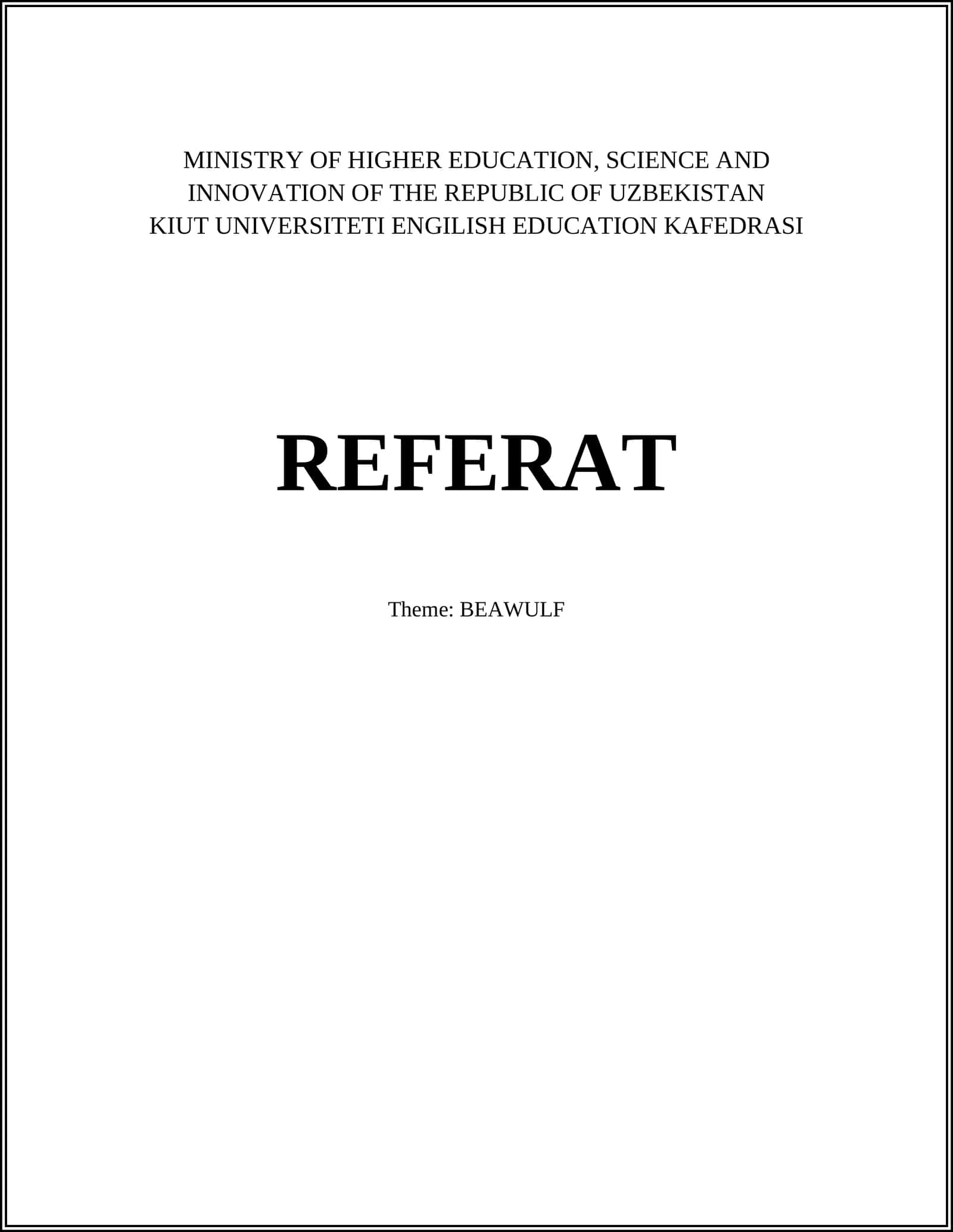 BEAWULF 1
