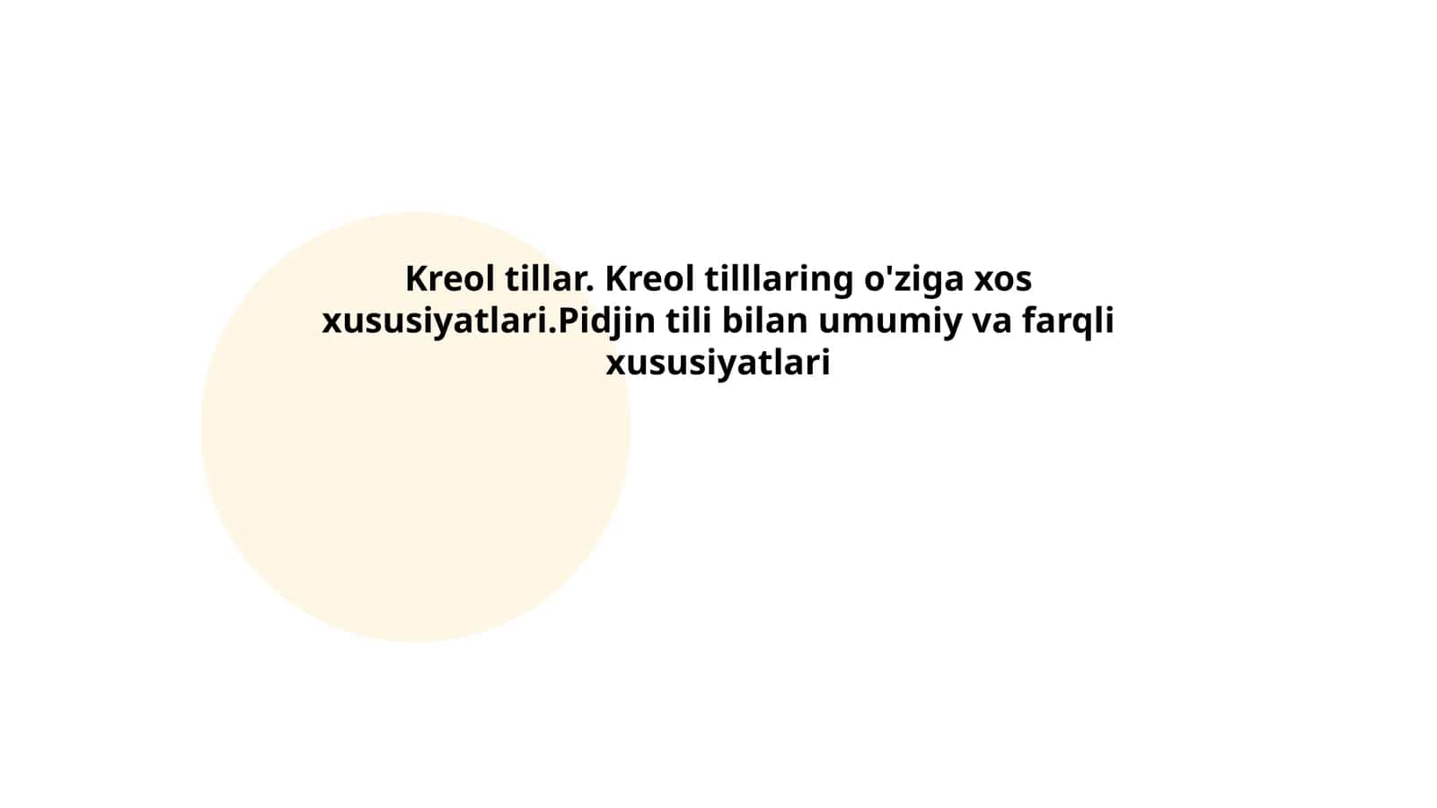 Kreol tillar 1