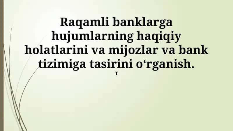 Raqamli Banklarga Hujumlar va Xavfsizlik 1