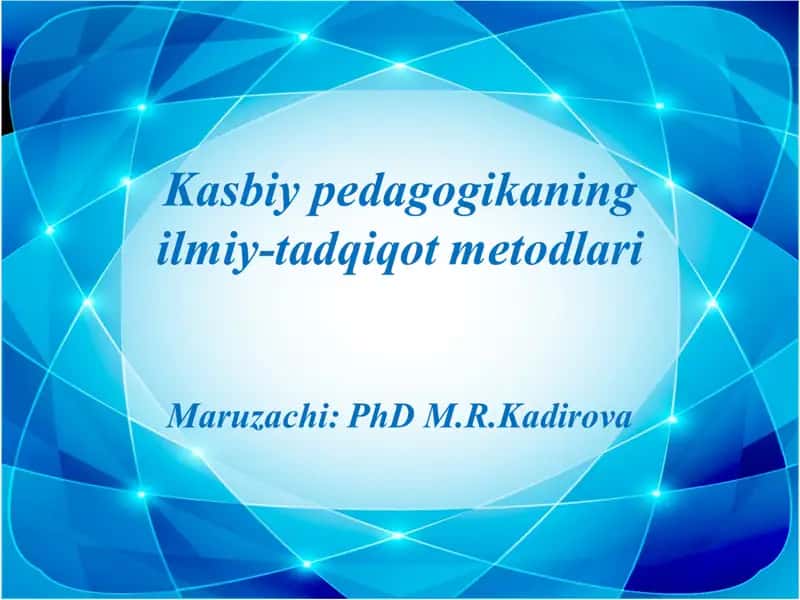 Pedagogik ilmiy tadqiqotlar 1
