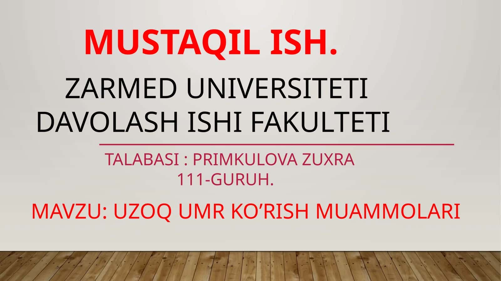 UZOQ UMR KO’RISH MUAMMOLARI 1