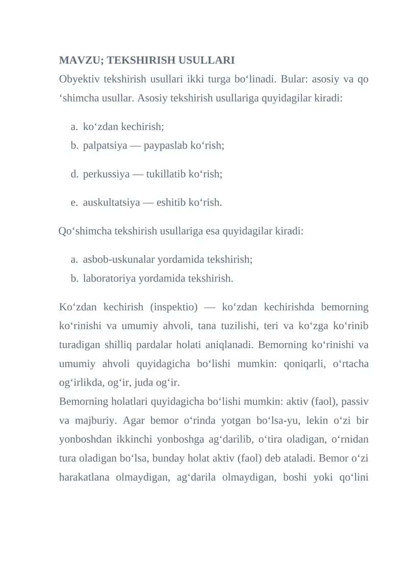 TEKSHIRISH USULLARI 1