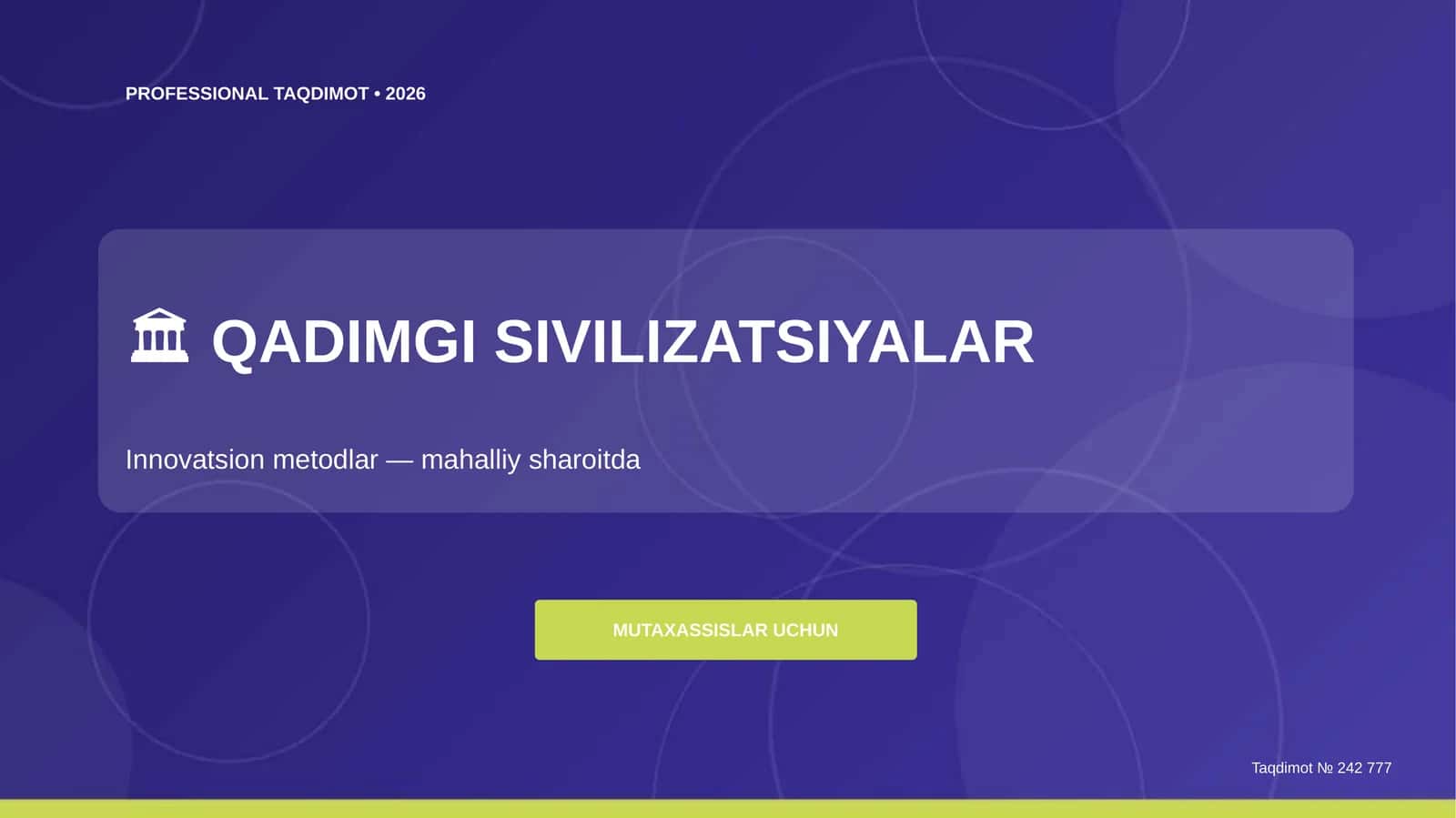 PROFESSIONAL TAQDIMOT • 2026 1