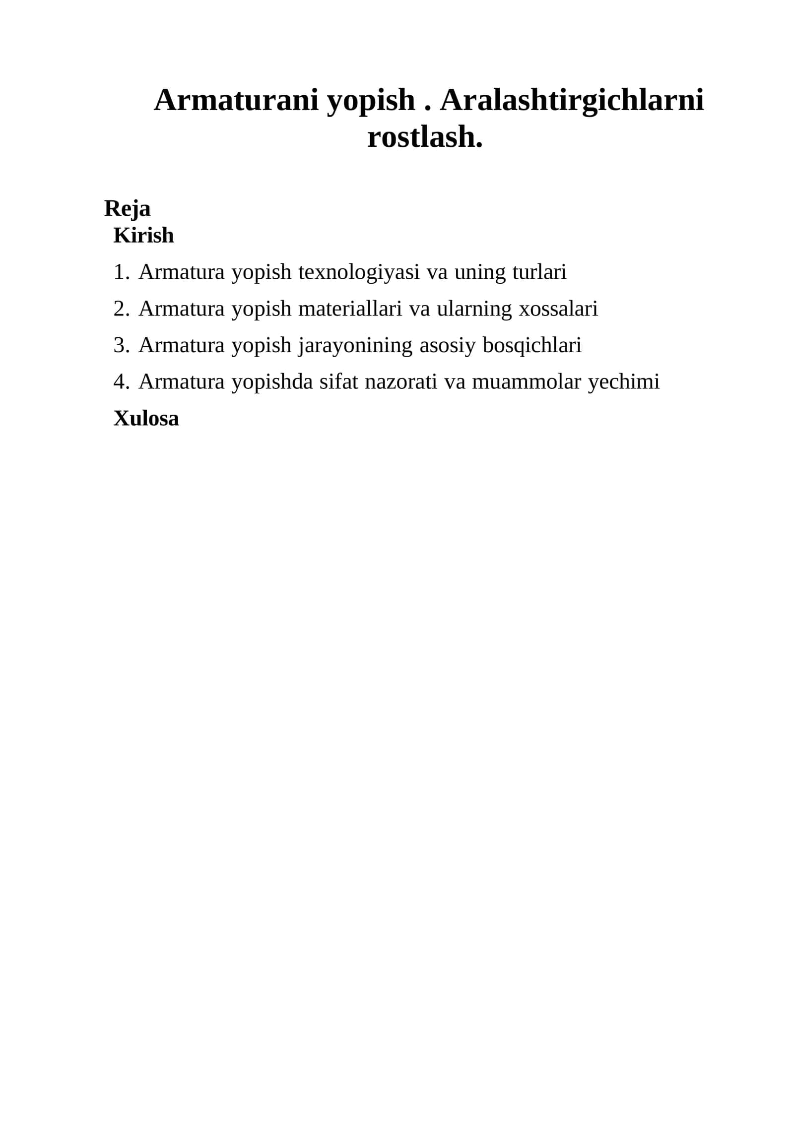 Armatura yopish materiallari va ularning xossalari 1