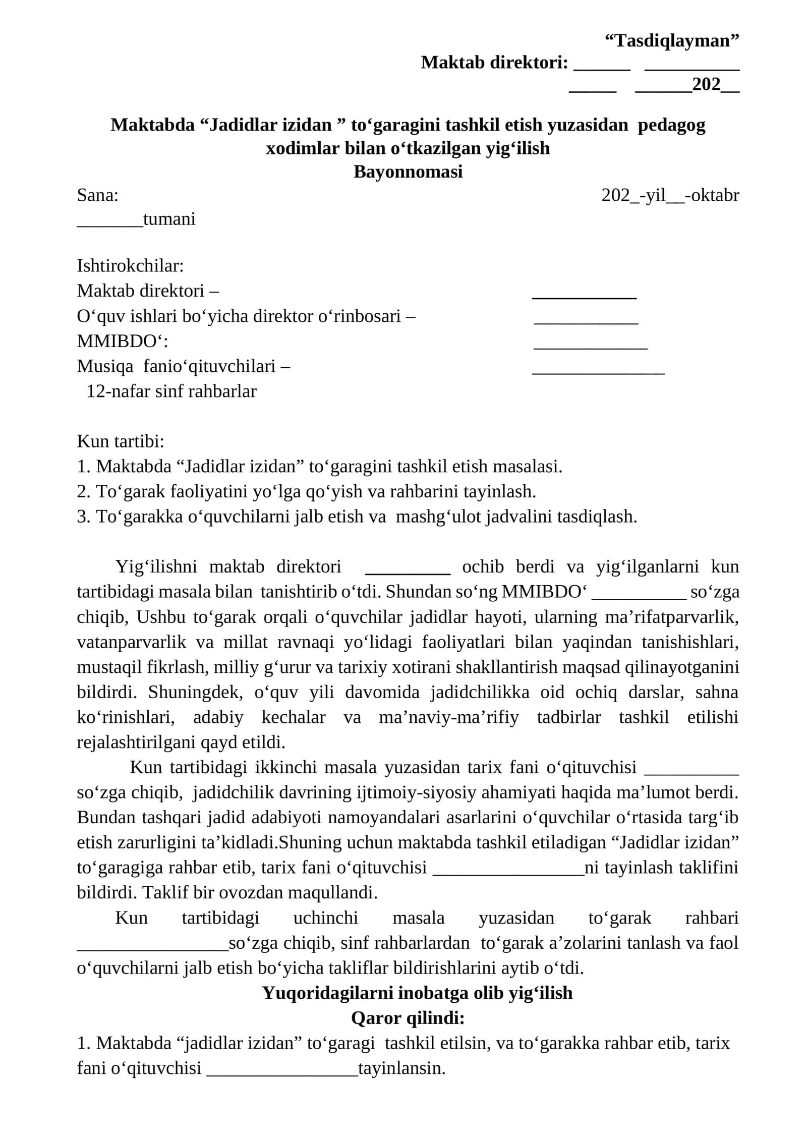 Jadidlar izidan to'garak hujjatlari 1