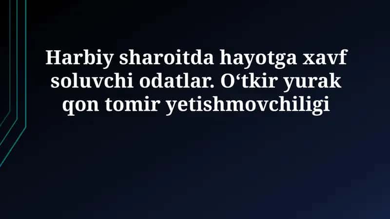 O'tkir yurak-qon tomir yetishmovchiligi: sabablari va mexanizmlari 1