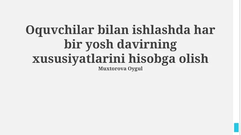Muloqot va munosabatlarning yoshga bog‘liq xususiyatlari 1