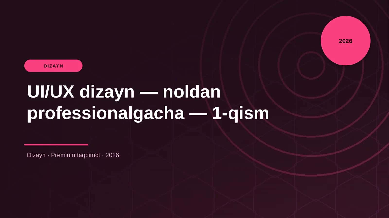 UI/UX dizayn — noldan professionalgacha — 1-qism 1