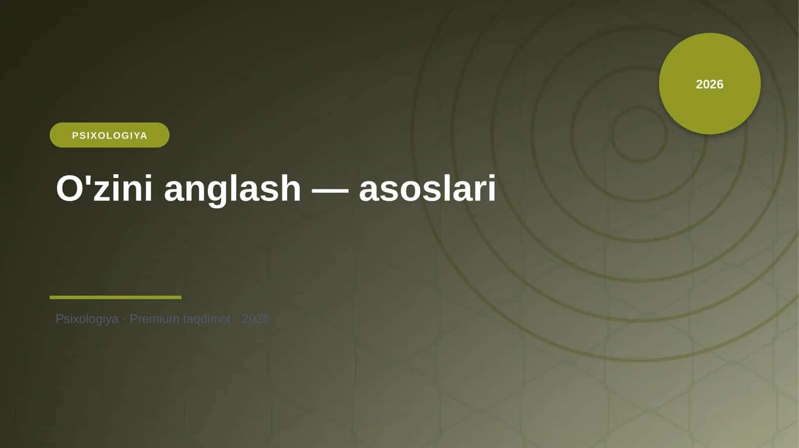 O'zini anglash — asoslari 1