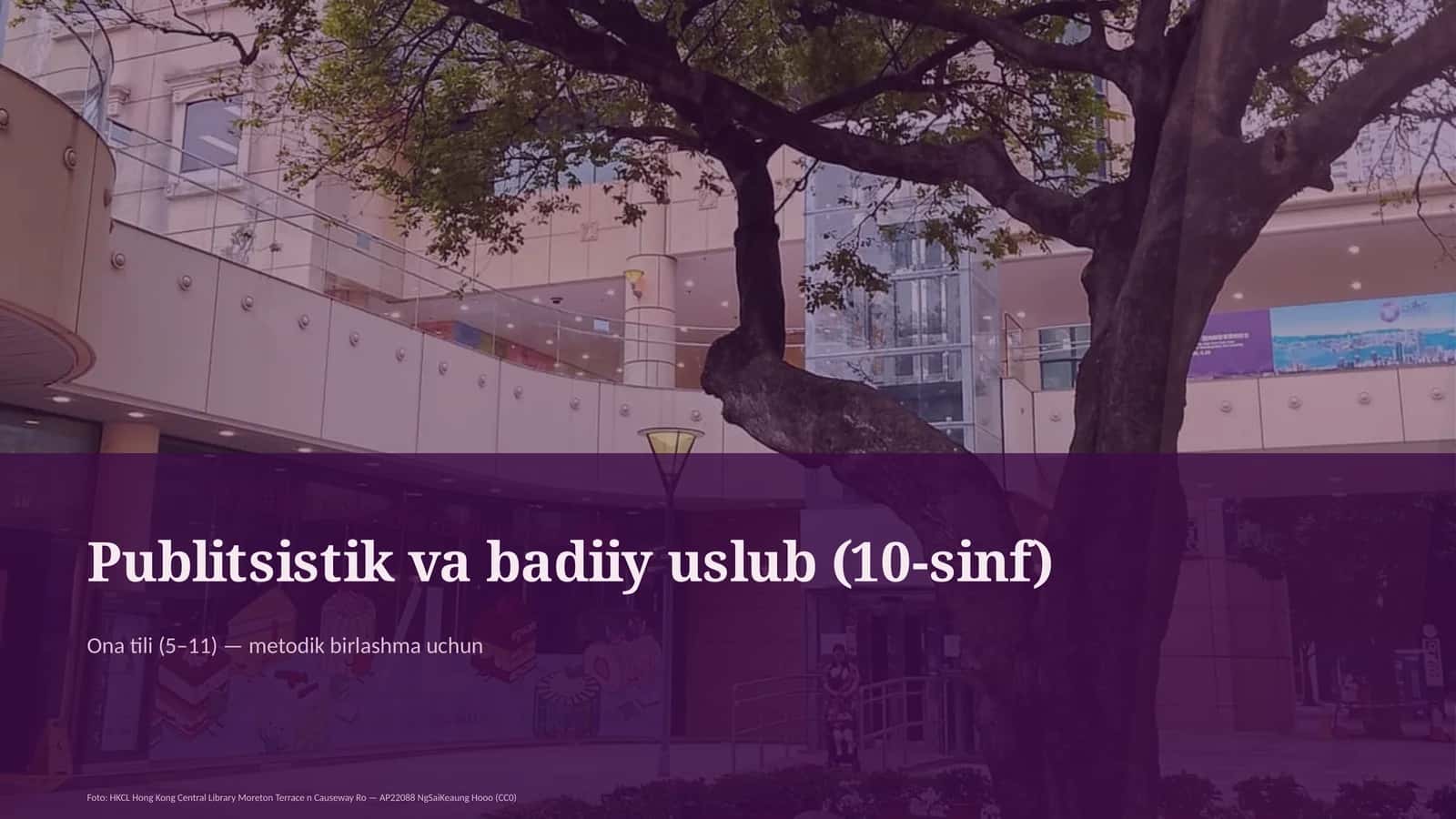Publitsistik va badiiy uslub (10-sinf) 1