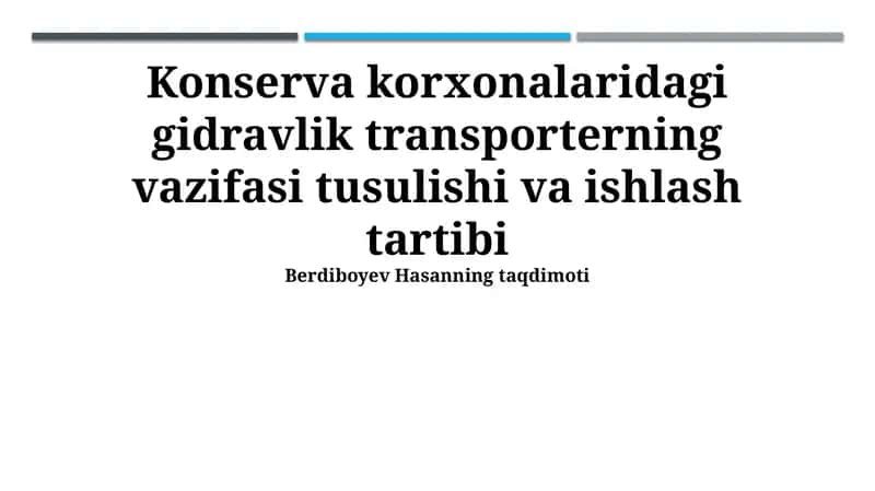 Gidravlik Tashuvchilarning Vazifasi 1