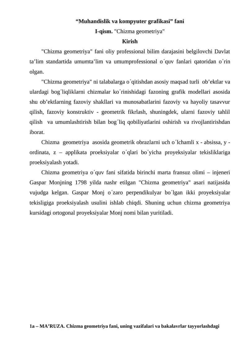 Chizma geometriya 1