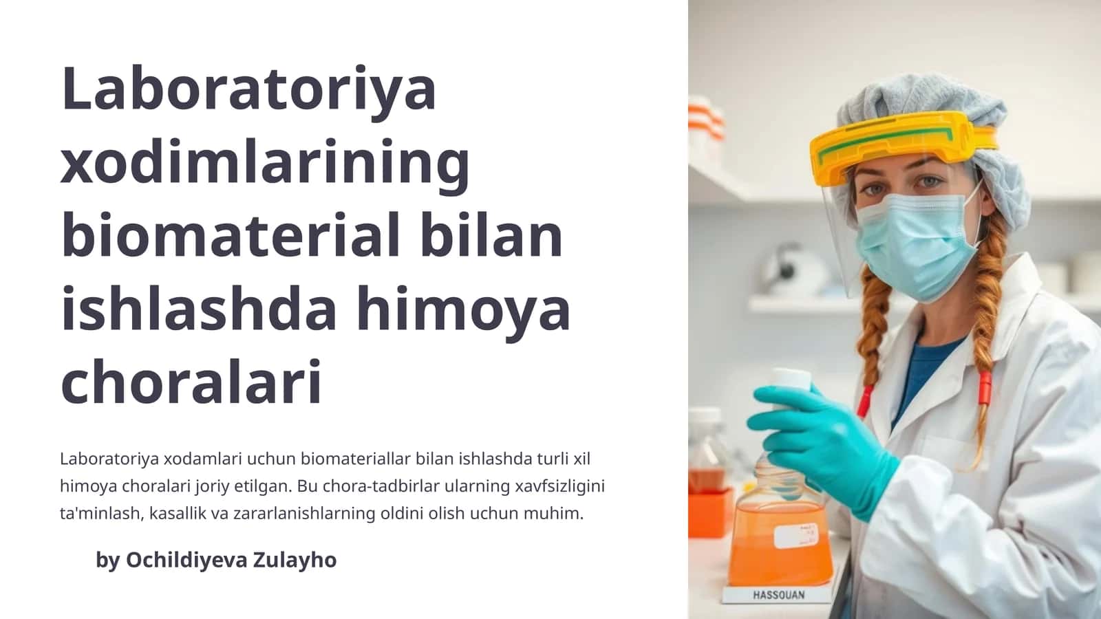 Laboratoriya xodimlarining biomaterial bilan ishlashda himoya choralari 1