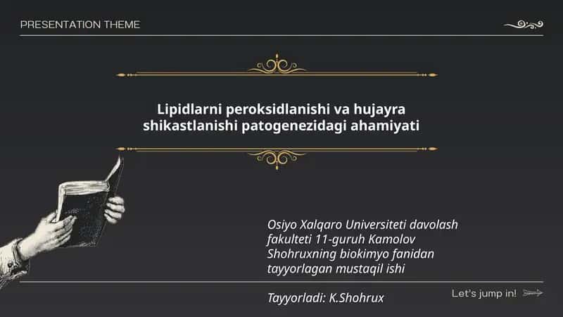 Lipidlarni peroksidlanishi va hujayra shikastlanishi patogenezidagi ahamiyati 1