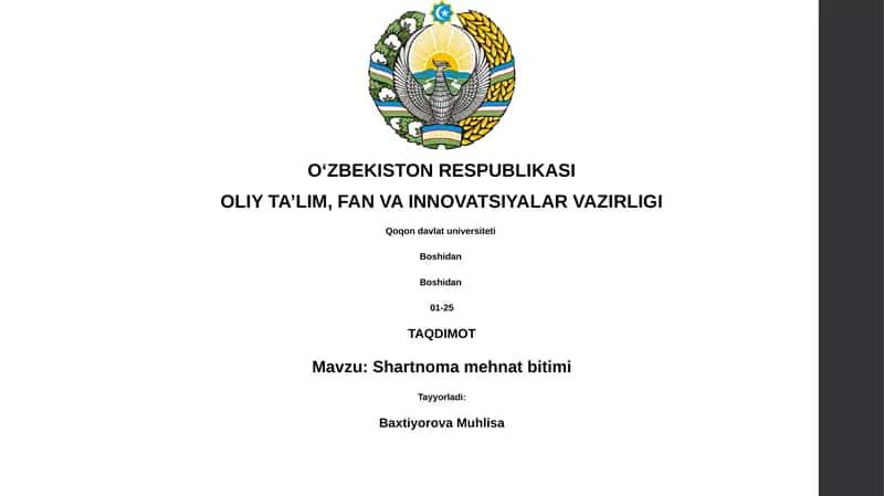 Shartnoma mehnat bitimi 1