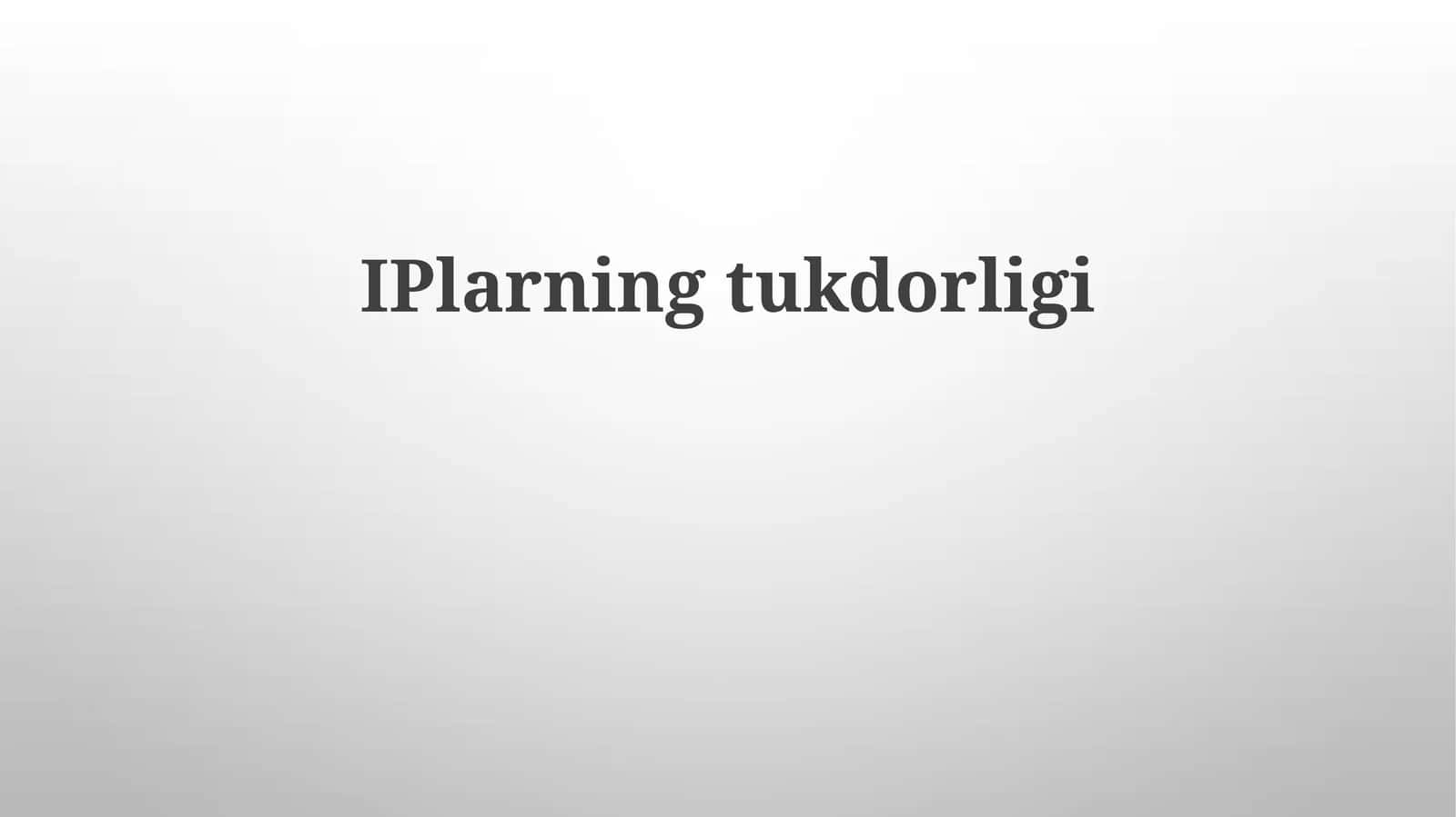 IP-manzil tuzilmasi 1