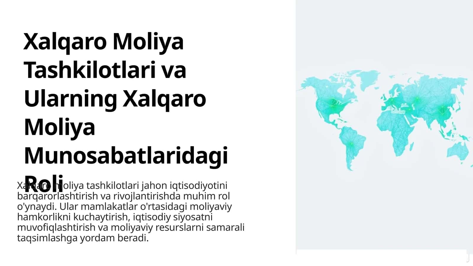 Xalqaro Moliya Tashkilotlari va Ularning Xalqaro Moliya Munosabatlaridagi Roli 1