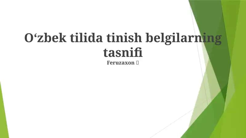 Oʻzbek tilida tinish belgilarning tasnifi 1