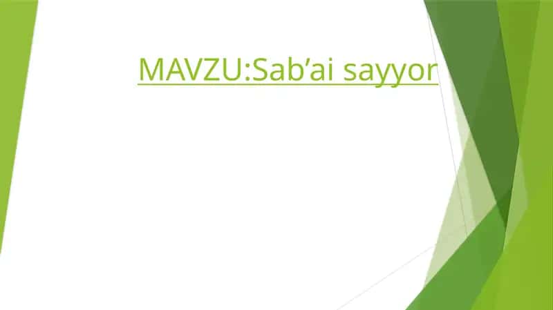 Sab’ai sayyor 1