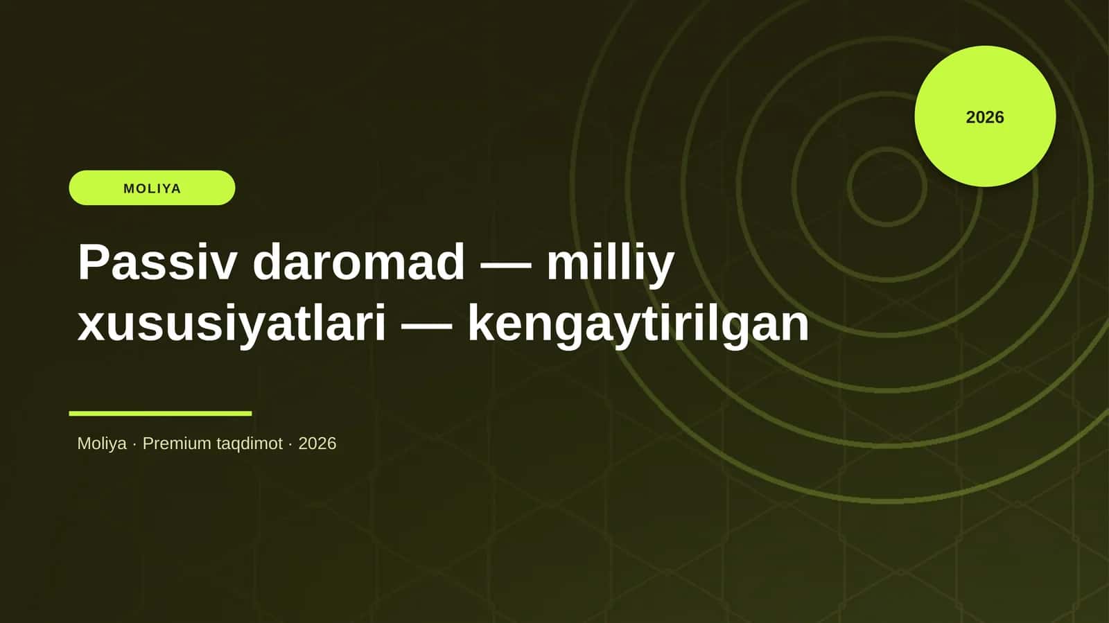Passiv daromad — milliy xususiyatlari — kengaytirilgan 1