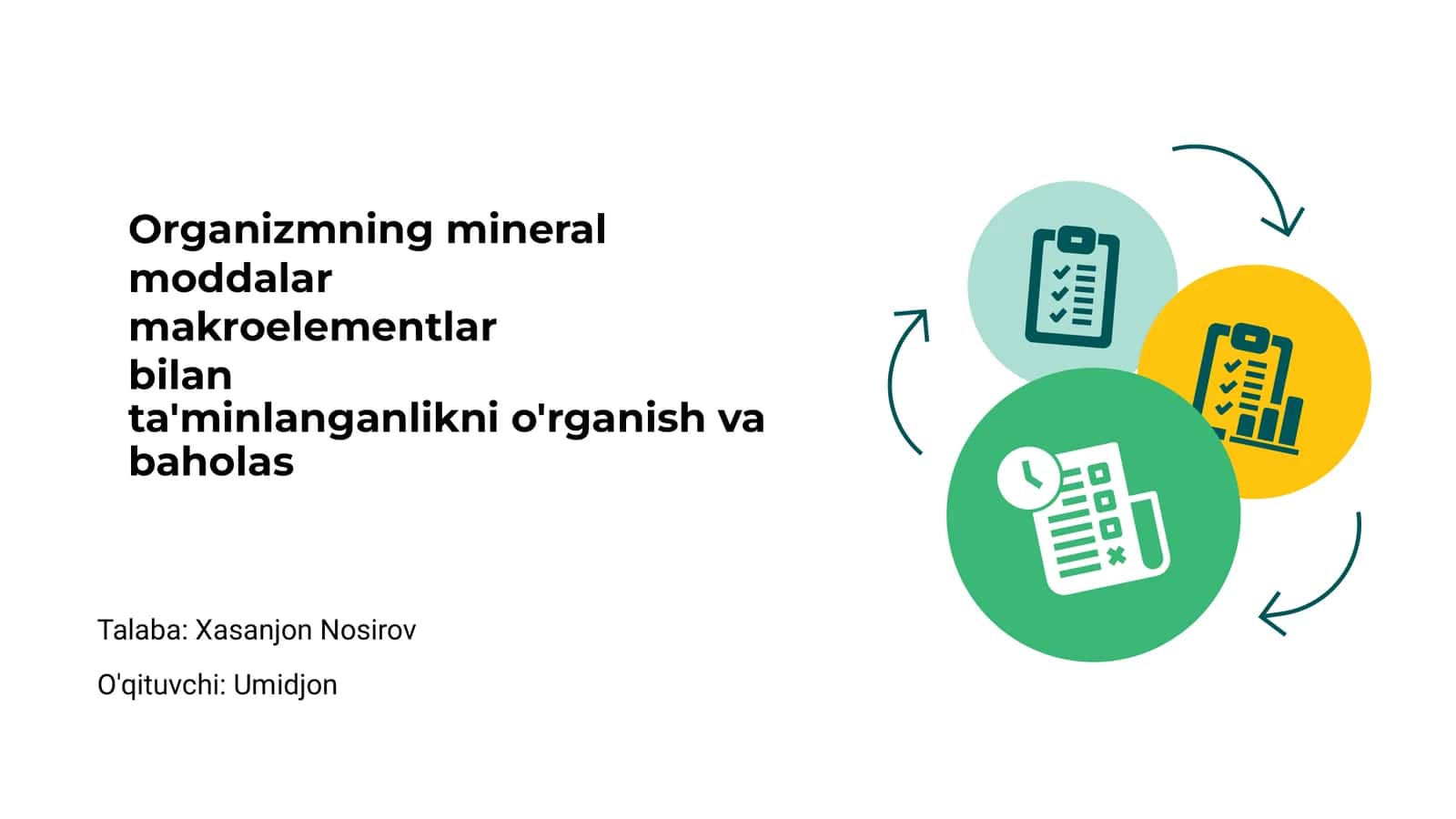 Organizmning mineral moddalar bilan ta'minlanish 1