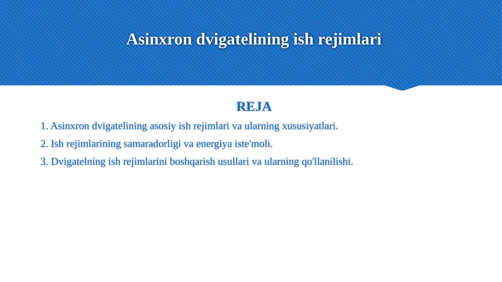 Asinxron dvigatelining ish rejimlari 1