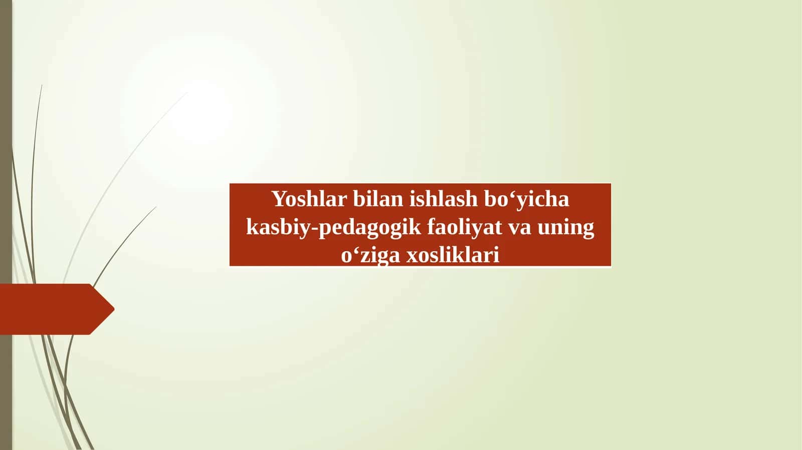 Yoshlar bilan ishlash bo‘yicha kasbiy-pedagogik faoliyat va uning o‘ziga xosliklari 1