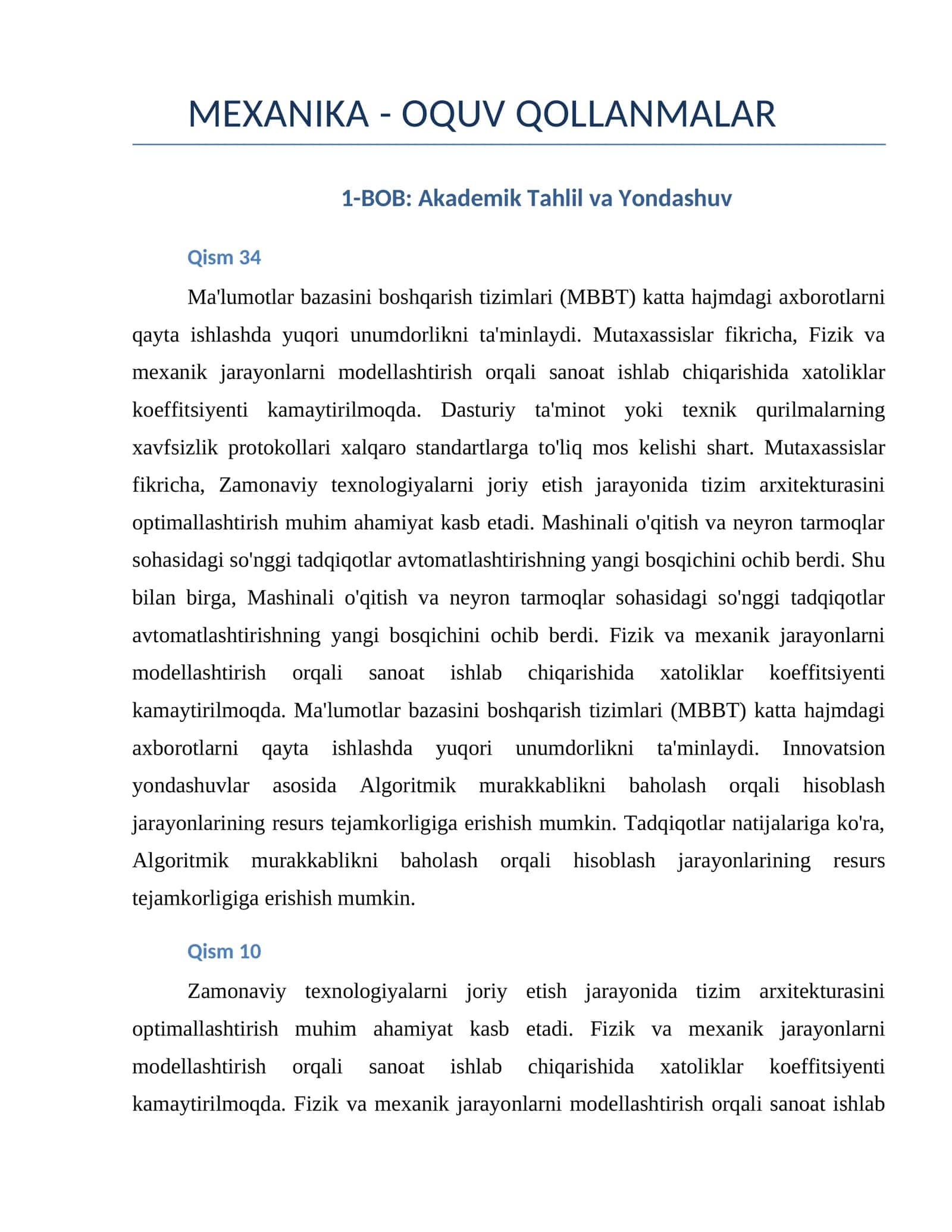 MEXANIKA - OQUV QOLLANMALAR 1