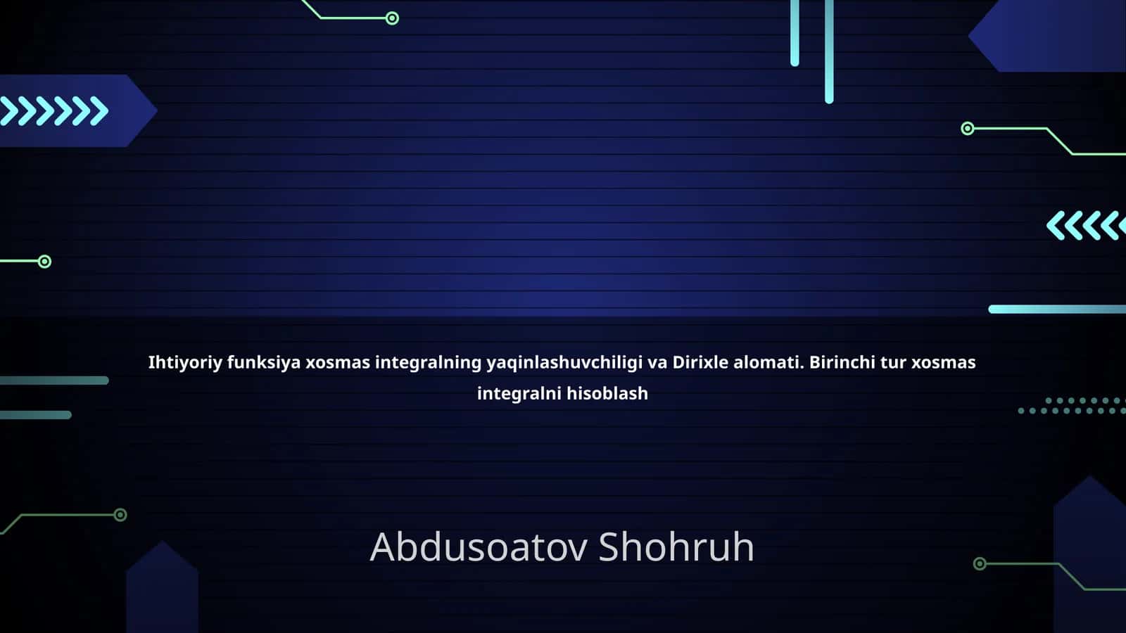 Ihtiyoriy funksiya va xosmas integral tushunchalari 1