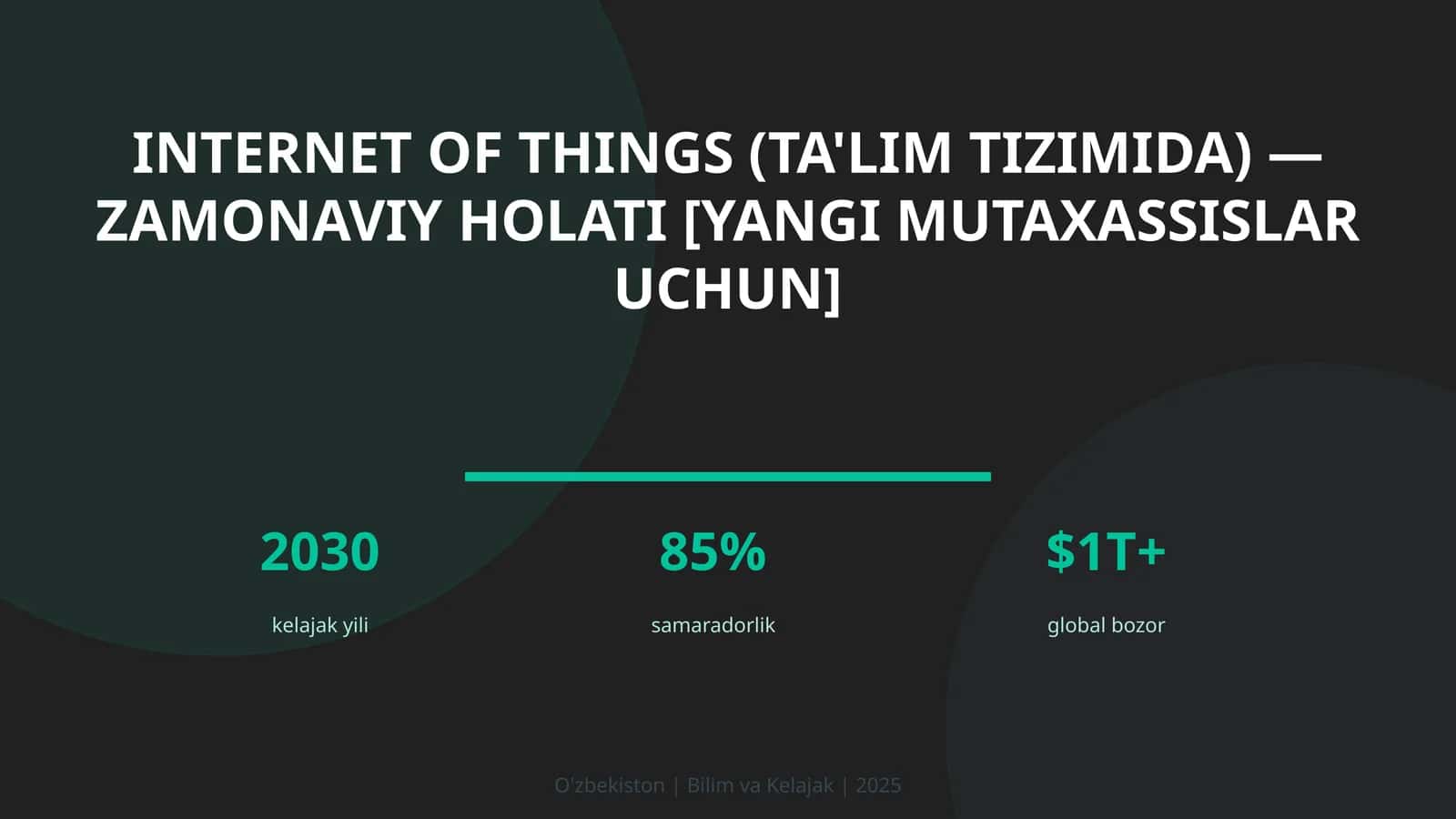 Internet of Things (ta'lim tizimida) — zamonaviy holati [yangi mutaxassislar uchun] 1