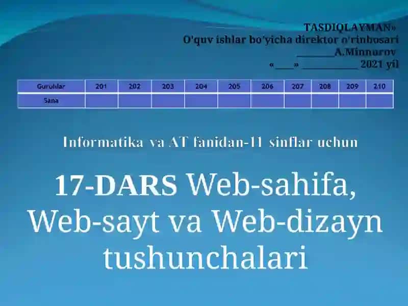 Web-sahifa, Web-sayt va Web-dizayn tushunchalari