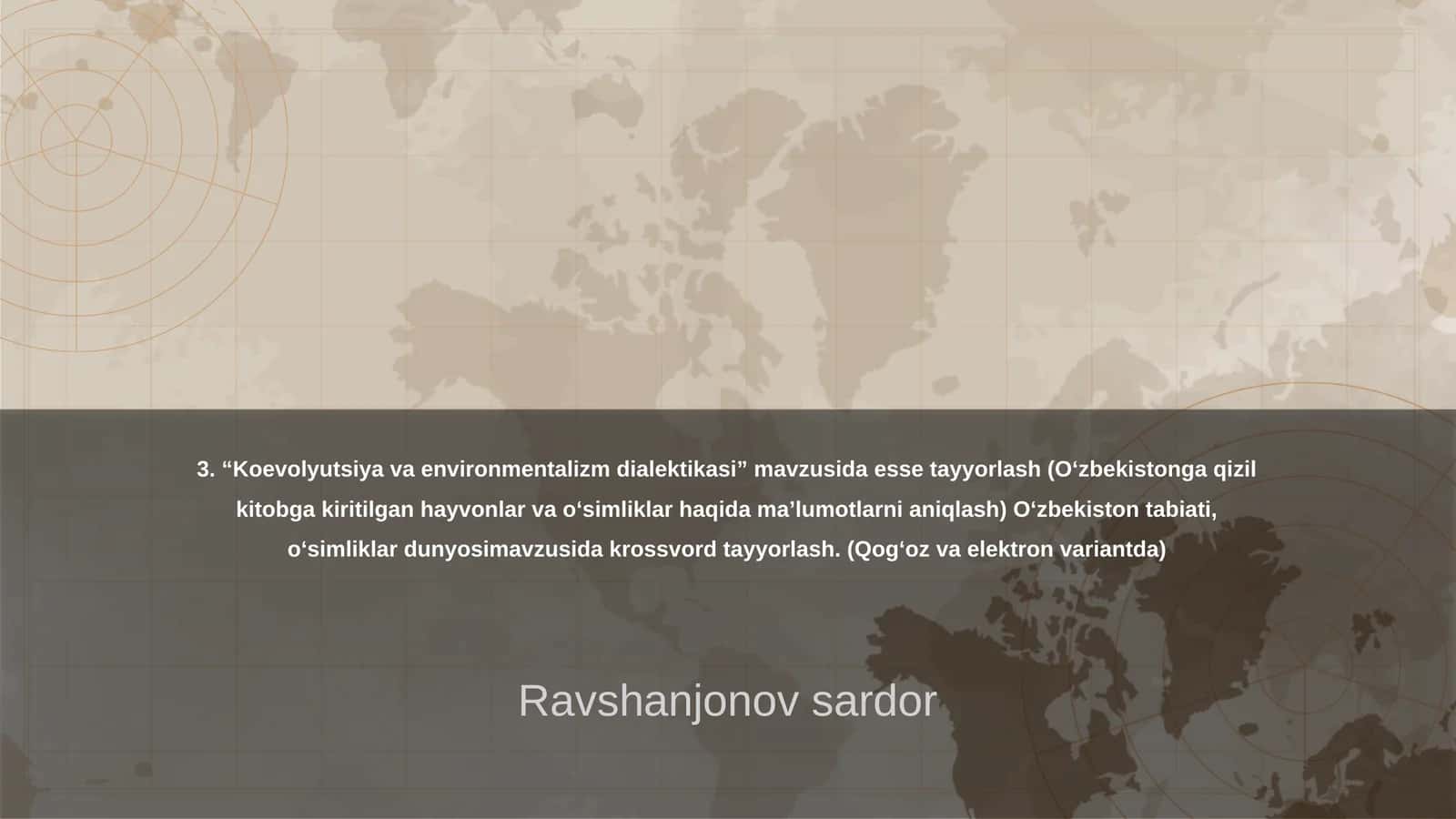 Koevolyutsiya va environmentalizm dialektikasi 1