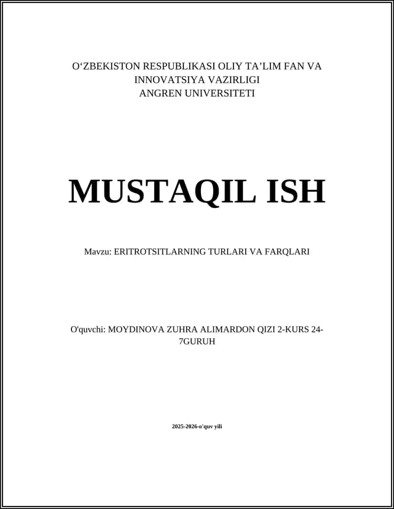 ERITROTSITLARNING TURLARI VA FARQLARI 1