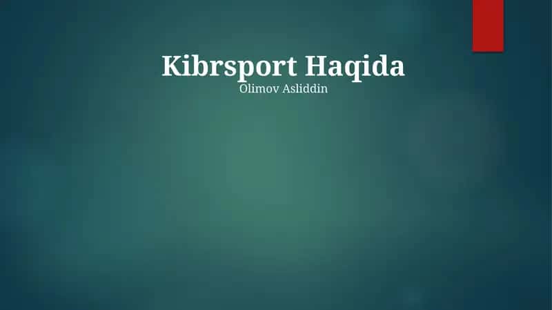 Kibrsport Haqida 1