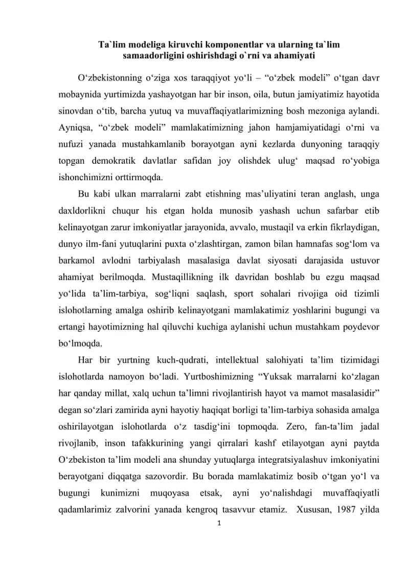 O‘zbek Modeli 1
