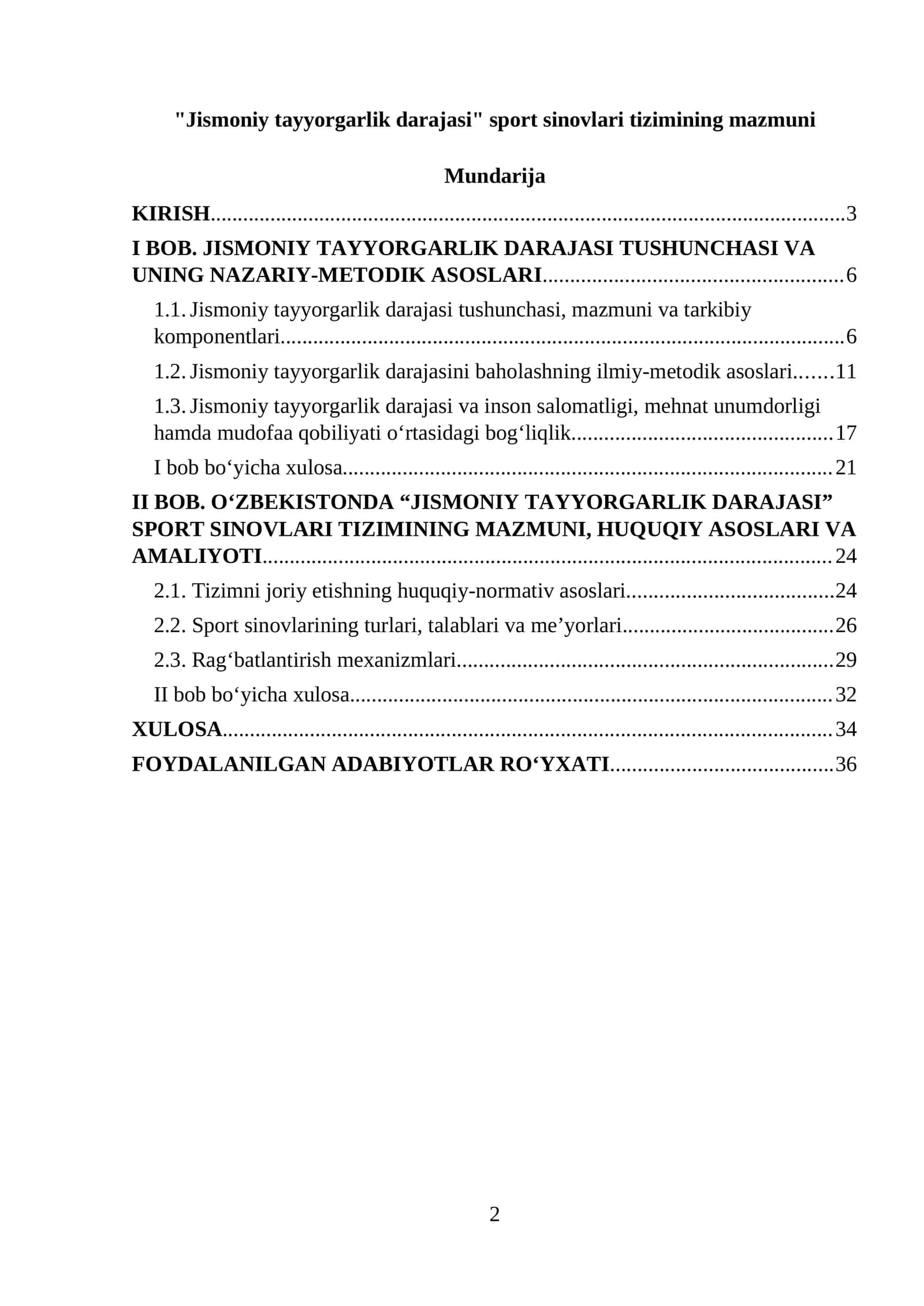 Jismoniy tayyorgarlik darajasi 1