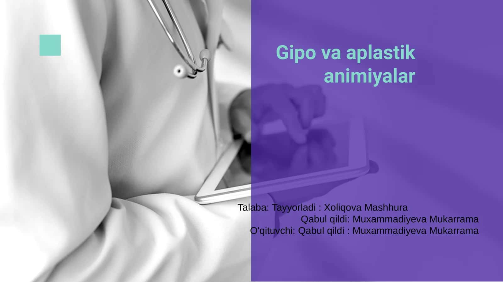 Gipo va aplastik animiyalar 1