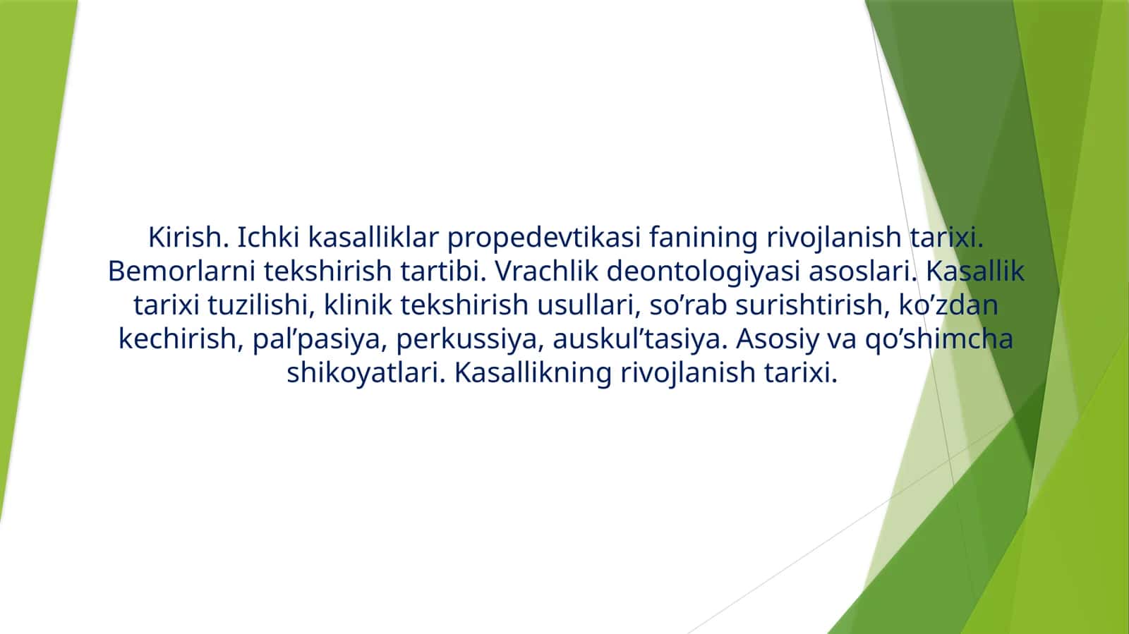 Ichki kasalliklar propedevtikasi fanining rivojlanishi tarixi 1
