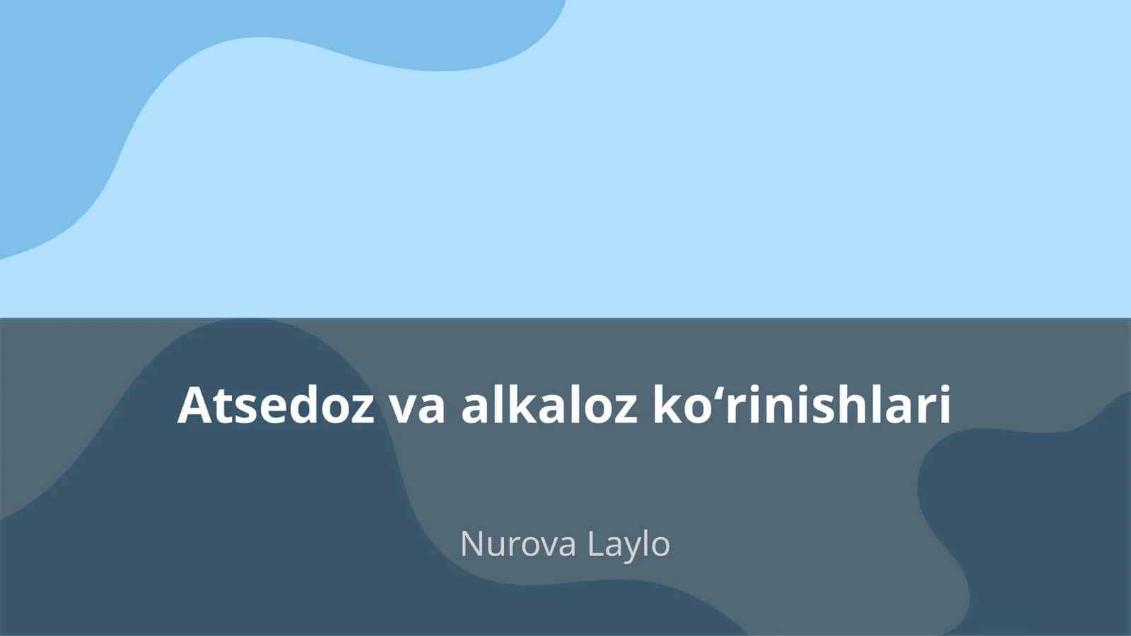 Atsedoz va alkaloz ko'rishlari 1