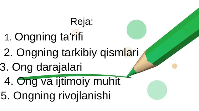 Ongning rivojlanishi 1