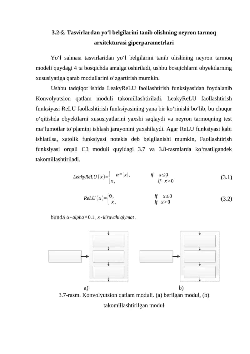 Tasvirlardan yo‘l belgilarini tanib olishning neyron tarmoq arxitekturasi giperparametrlari 1