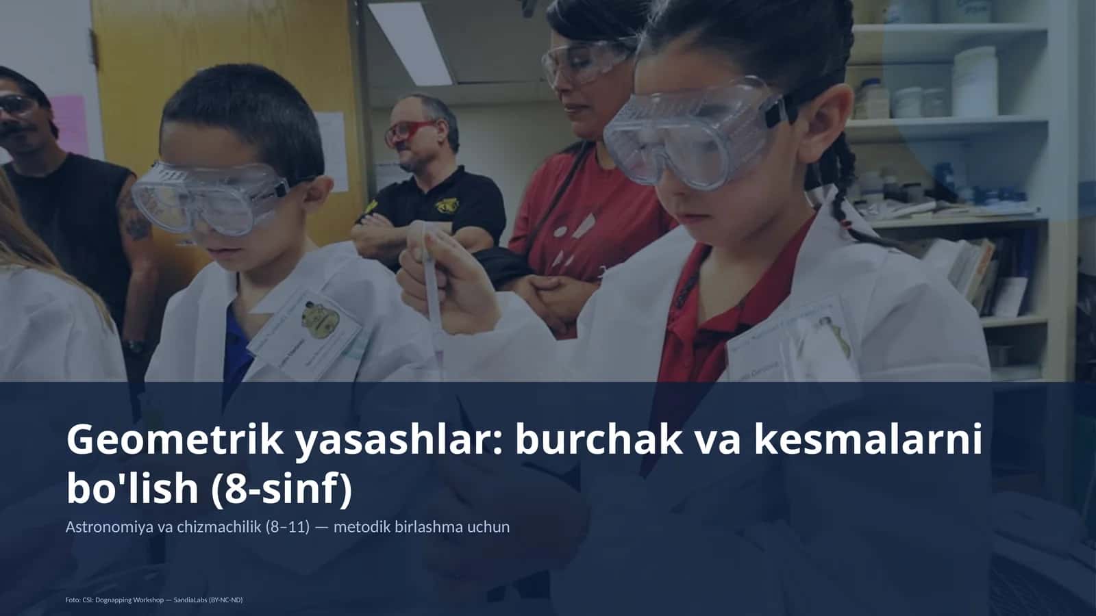 Geometrik yasashlar: burchak va kesmalarni bo'lish (8-sinf) 1