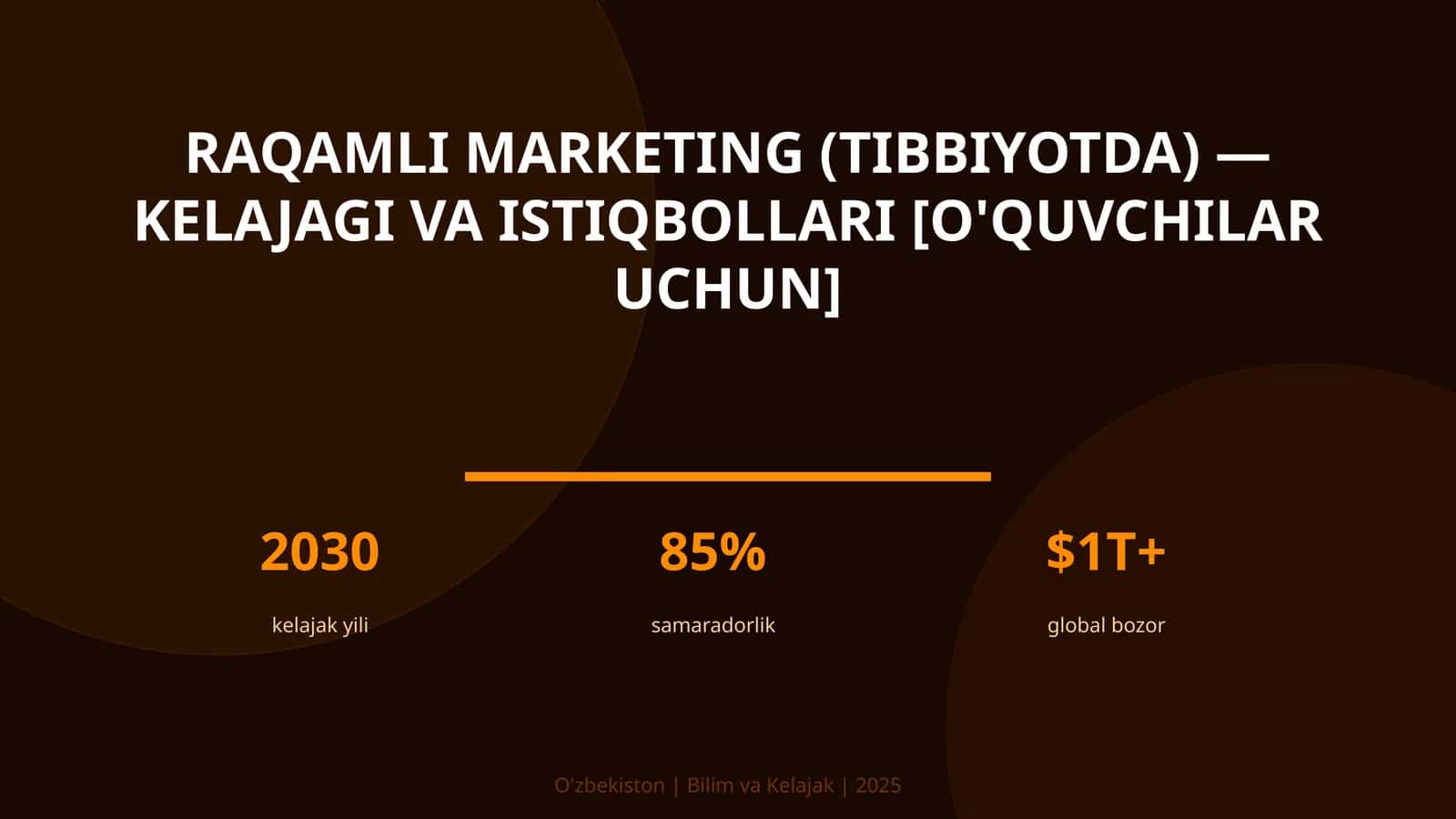 RAQAMLI MARKETING (TIBBIYOTDA) — KELAJAGI VA ISTIQBOLLARI [O'QUVCHILAR UCHUN] 1