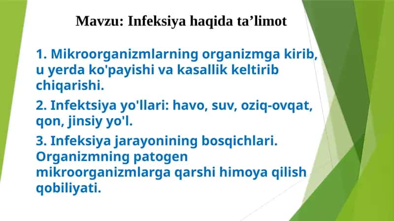 Infeksiya haqida 1