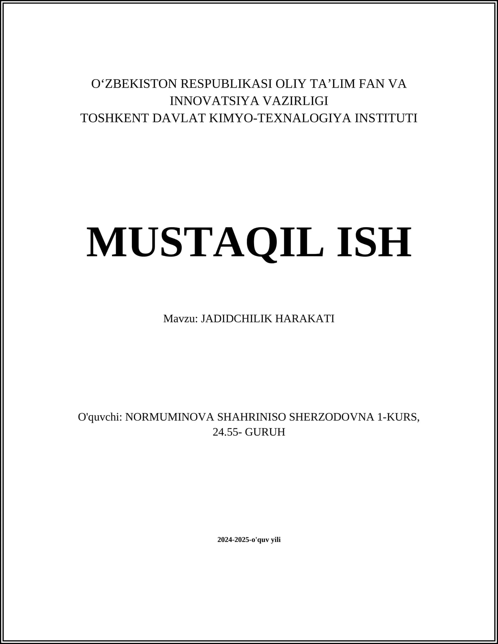 Jadidchilik Harakati tarixi 1