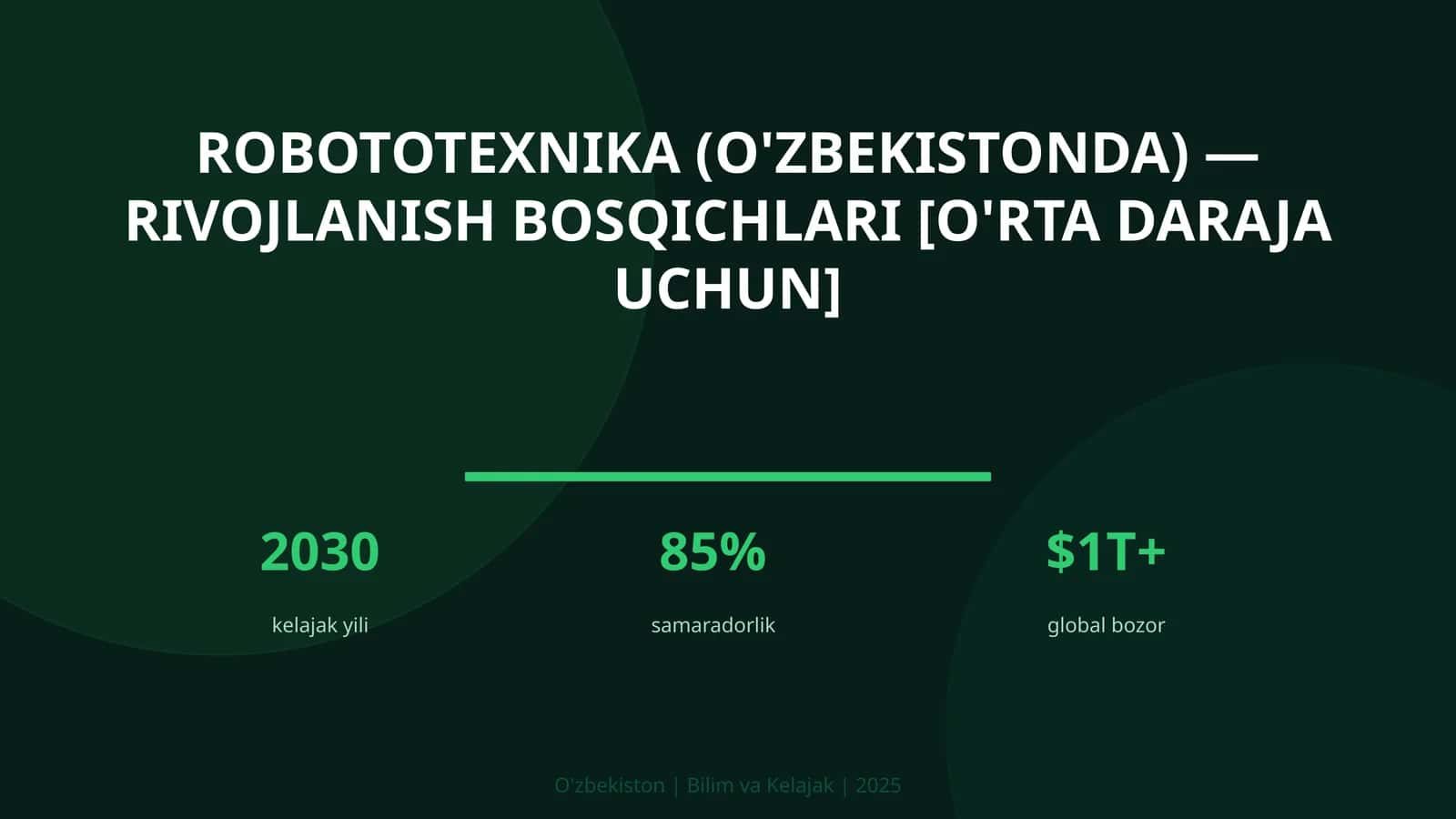 Robototexnika (O'zbekistonda) — rivojlanish bosqichlari [o'rta daraja uchun] 1